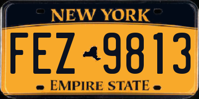 NY license plate FEZ9813