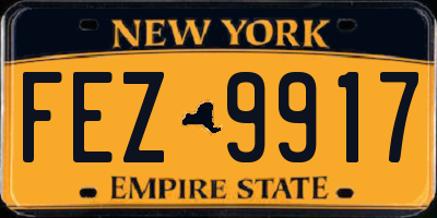 NY license plate FEZ9917