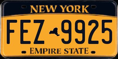 NY license plate FEZ9925