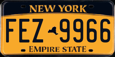 NY license plate FEZ9966