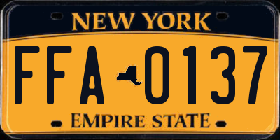 NY license plate FFA0137