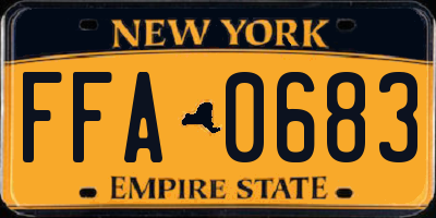 NY license plate FFA0683