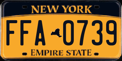 NY license plate FFA0739