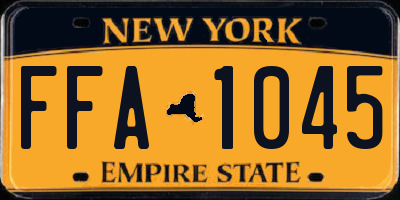 NY license plate FFA1045