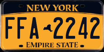 NY license plate FFA2242