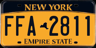 NY license plate FFA2811
