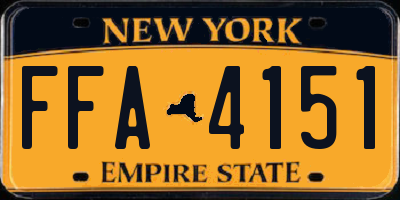 NY license plate FFA4151