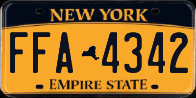NY license plate FFA4342