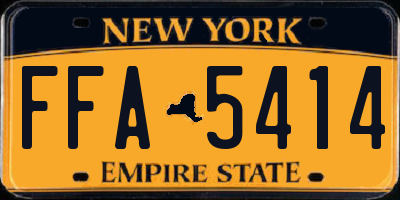 NY license plate FFA5414