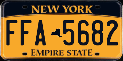 NY license plate FFA5682