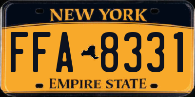 NY license plate FFA8331