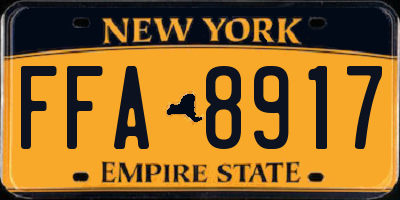 NY license plate FFA8917