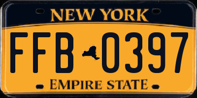 NY license plate FFB0397