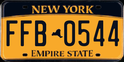 NY license plate FFB0544
