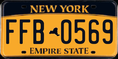 NY license plate FFB0569