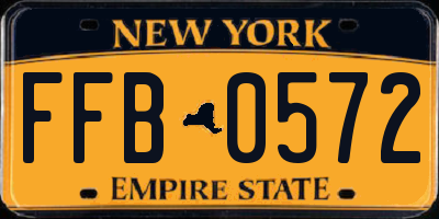 NY license plate FFB0572