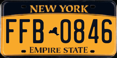 NY license plate FFB0846