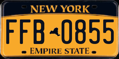 NY license plate FFB0855