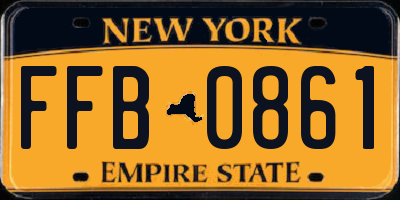 NY license plate FFB0861