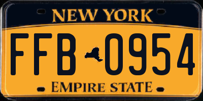 NY license plate FFB0954