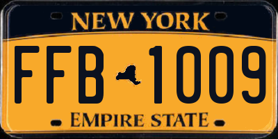 NY license plate FFB1009