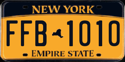 NY license plate FFB1010