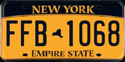 NY license plate FFB1068