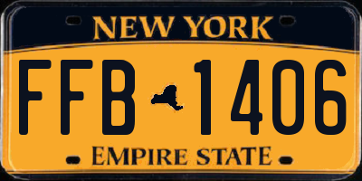 NY license plate FFB1406