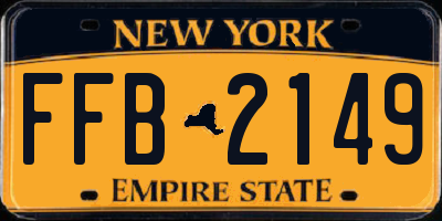 NY license plate FFB2149
