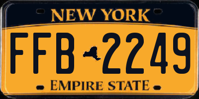 NY license plate FFB2249