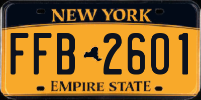 NY license plate FFB2601