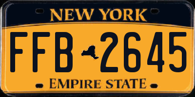 NY license plate FFB2645