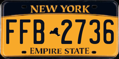 NY license plate FFB2736