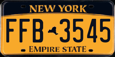 NY license plate FFB3545