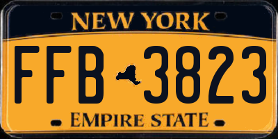 NY license plate FFB3823