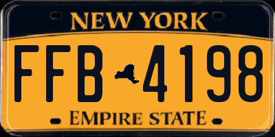 NY license plate FFB4198