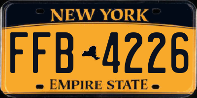 NY license plate FFB4226