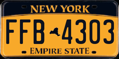 NY license plate FFB4303