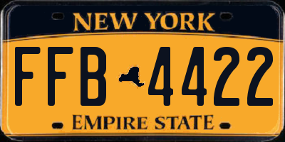 NY license plate FFB4422