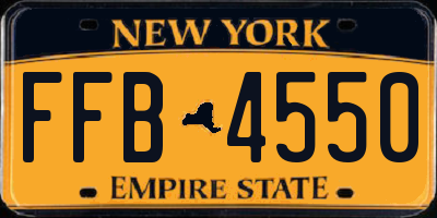 NY license plate FFB4550
