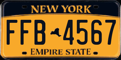 NY license plate FFB4567