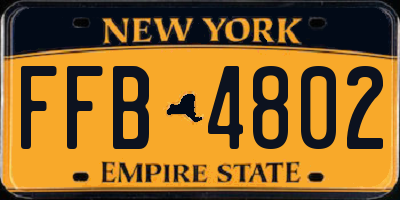 NY license plate FFB4802