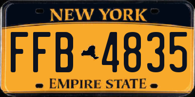 NY license plate FFB4835
