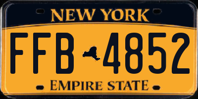 NY license plate FFB4852