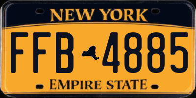 NY license plate FFB4885