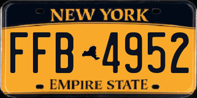 NY license plate FFB4952