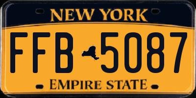 NY license plate FFB5087