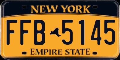NY license plate FFB5145