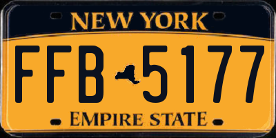 NY license plate FFB5177