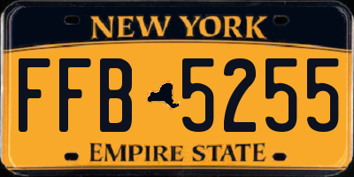 NY license plate FFB5255